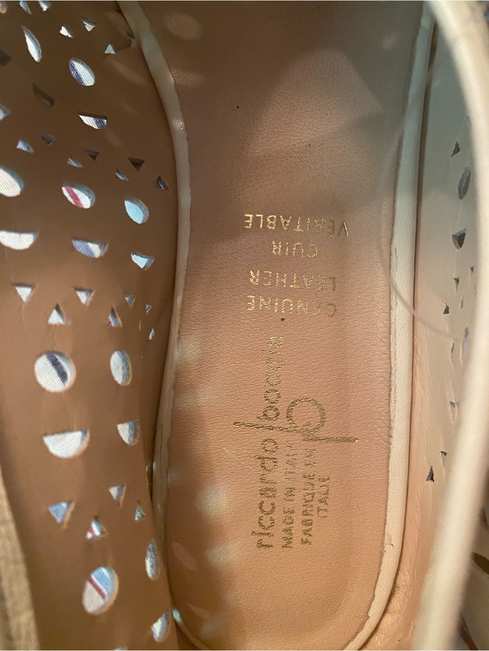 Riccardo Boccia NWT Size 9 Cream Leather Cutout Mary Jane Flats Made in Italy - Picture 10 of 15